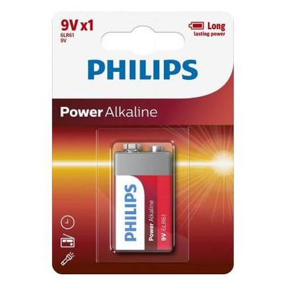 Батарейка Philips Крона 6LR61 Power Alkaline x 1 (6LR61P1B/10) фото №1