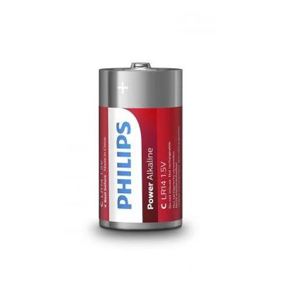 Батарейка PHILIPS C LR14 Power Alkaline * 2 (LR14P2B/10) фото №1