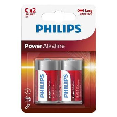 Батарейка PHILIPS C LR14 Power Alkaline * 2 (LR14P2B/10) фото №2