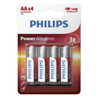 Акумулятор PHILIPS AA LR6 Power Alkaline * 4 (LR6P4B/10) фото №2