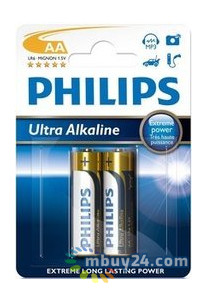 Акумулятор Philips Ultra Alkaline LR6-E2B (LR6E2B/10) фото №1