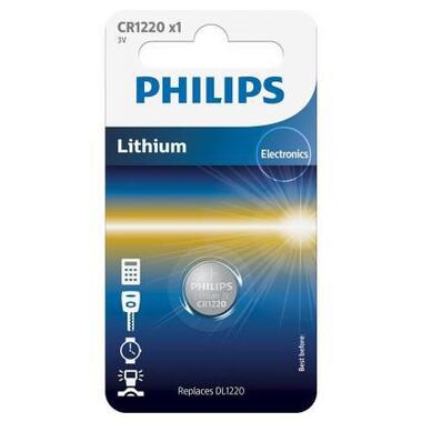 Батарейка Philips CR1220 - 3.0V coin 1-blister (12.5 x 2.0) - Lithium (CR1220/00B) фото №1