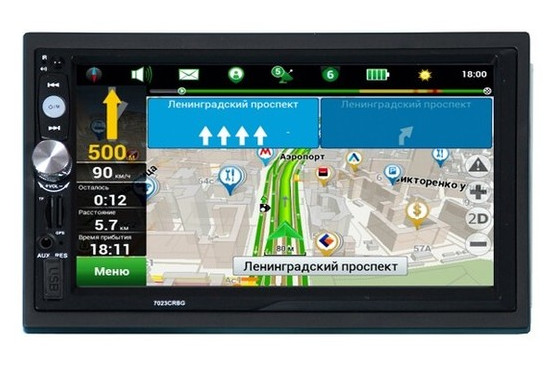 Карта навигатор для магнитолы Автомагнитола 2Din 7023 CRBG 7, IPS, 1024х600, GPS. Пульт на руль в комплекте - 