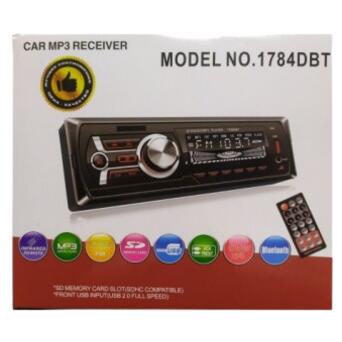 Автомагнітола 1DIN MP3 1784BT 1USB 2USB-зарядка TF card bluetooth чорний (14244_520) фото №2