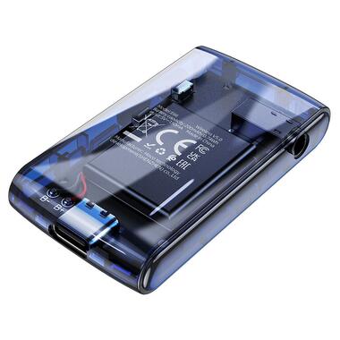 Bluetooth аудіо ресивер Hoco E66 Transparent discovery edition Dark blue фото №2