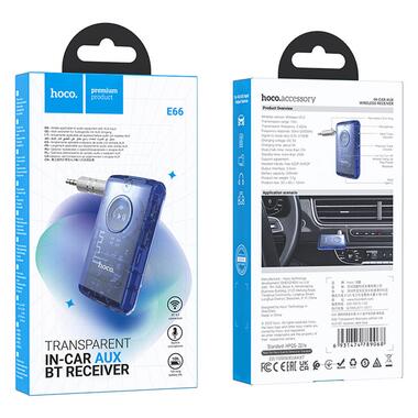 Bluetooth аудіо ресивер Hoco E66 Transparent discovery edition Dark blue фото №3