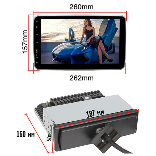 Автомобільна магнітола 10.1 Lesko 3500А 1din 2/32 Android поворотний екран CPS підтримка камери заднього виду фото №6