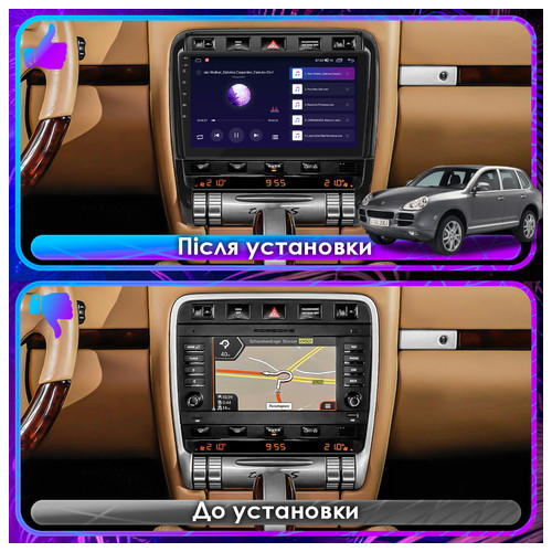 Магнітола Lesko Porsche Cayenne I Рестайлінг (957) 2007-2010 IPS 9 2/32Gb CarPlay 4G GPS Prime фото №3