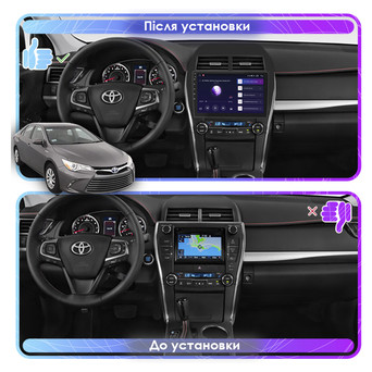 Радіо Lesko Toyota Camry (USA) VII (V55) 2011-2015 IPS 10 4/64Gb CarPlay 4G WiFi GPS Prime Toyota Camry фото №3