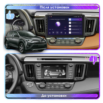 Магнітола Lesko для Toyota RAV4 IV (CA40) Рестайлінг 2015-2019 екран 10 1/16Gb Wi-Fi GPS Base Тойота рав фото №3