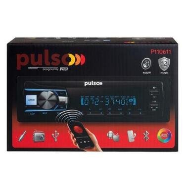 Автомагнитола PULSO RGB, USB, FM, RCA, LCD-дисплей, 4х50 Вт (P110611) фото №6