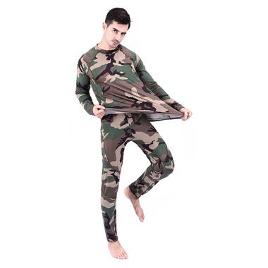 Термобілизна чоловіча Lesko A152 3XL Camouflage Green флісова потовщена облягаюча під одяг фото №7