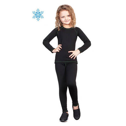 Термобілизна детское для девочек FirePower Polarflis-Stretch (32) Черное с зеленым фото №1