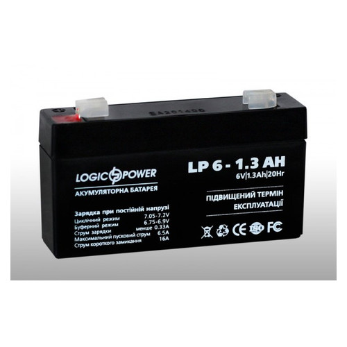 Акумулятор LogicPower LPM 6-1.3 AH фото №1