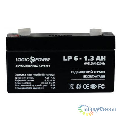 Батарея до ДБЖ LogicPower LPM 6В 1.3 Ач (4157) фото №1