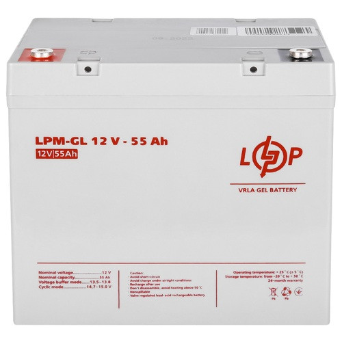 Гелевий акумулятор LogicPower LPM-GL 12V - 55 Ah (LP15266) фото №1