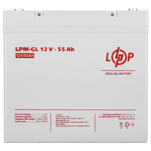 Гелевий акумулятор LogicPower LPM-GL 12V - 55 Ah (LP15266) фото №2