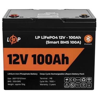 Акумулятор LogicPower LP LiFePO4 12V (12,8V) - 100 Ah (1280Wh) (Smart BMS 100А) з BT пластик для ДБЖ (LP20197) фото №1