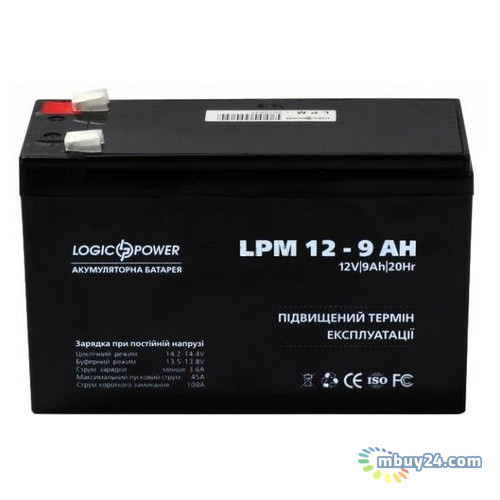Акумуляторна батарея LogicPower LPM 12В 9Ач (3866) фото №1