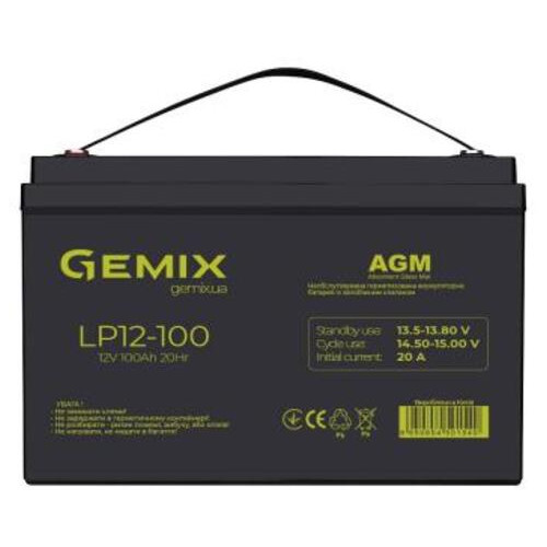 Батарея до ДБЖ Gemix LP 12В 100 Ач (LP12100) фото №1