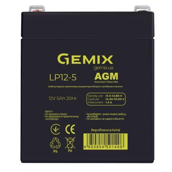 Батарея до ДБЖ Gemix 12В 5Ач (LP12-5) фото №1