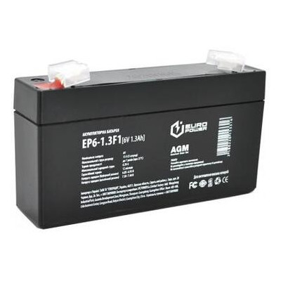 Батарея до ДБЖ Europower EP6-1.3F1 6V-1.3Ah (EP6-1.3F1) фото №1