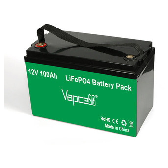 Аккумулятор LiFePO4 (LFP) Vapcell 12V/100Ah, BMS, LCD, клемма M8 фото №1