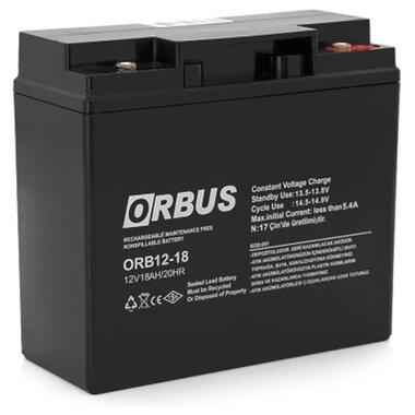 Батарея до ДБЖ Orbus ORB1218 AGM 12V 18Ah фото №1