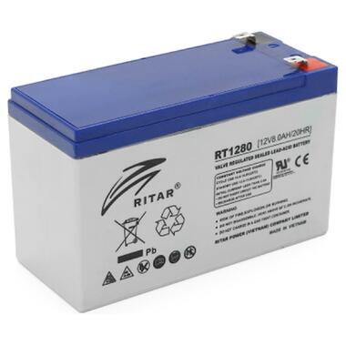 Батарея к ИБП Ritar RT1280, 12V 8.0Ah (RT1280 Q12) фото №1