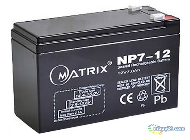 Акумулятор Matrix 12V 7AH (NP7-12) фото №1