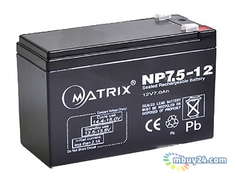 Акумулятор Matrix 12V 7.5AH (NP7.5-12) фото №1