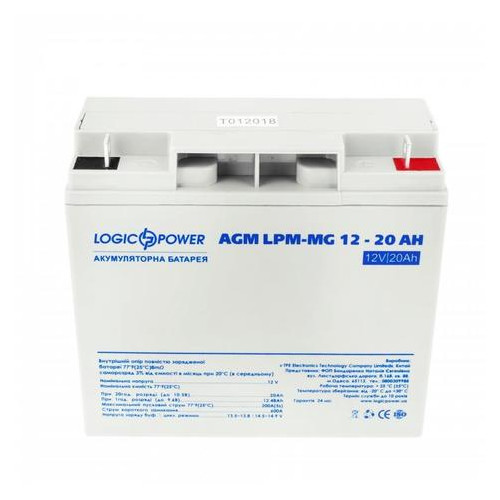 Акумуляторна батарея Logic Power 12V 20AH (LPM-MG 12 - 20 AH) AGM мультигель фото №1