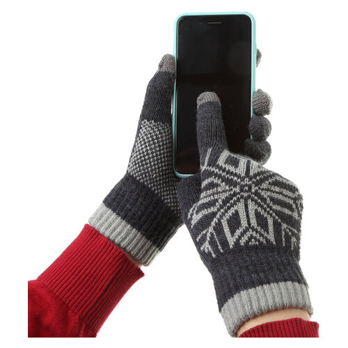 Рукавички ArmorStandart Touch Gloves Snowflake з орнаментом light grey (ARM59995) фото №3