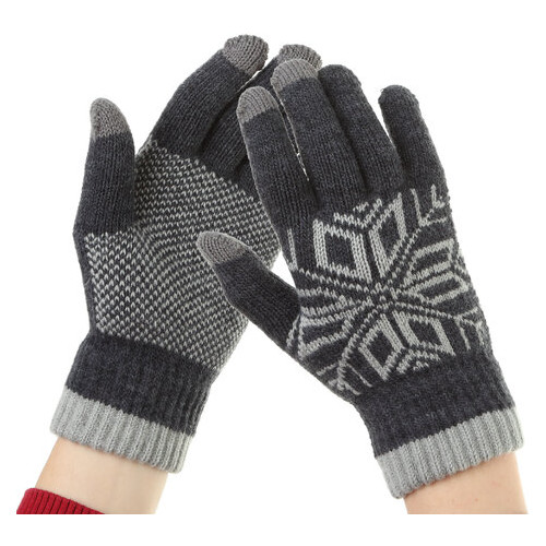 Рукавички ArmorStandart Touch Gloves Snowflake з орнаментом light grey (ARM59995) фото №1