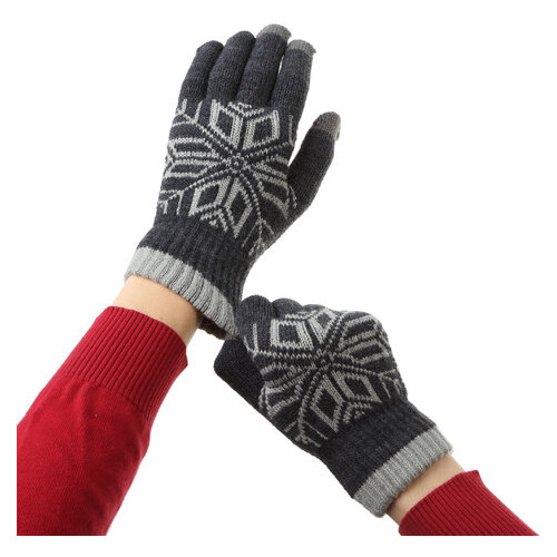 Рукавички ArmorStandart Touch Gloves Snowflake з орнаментом light grey (ARM59995) фото №4