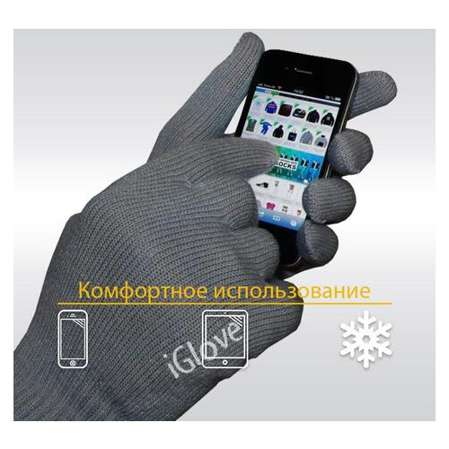 Рукавички iGlove для сенсорних екранів Grey (iGlove Grey) фото №2