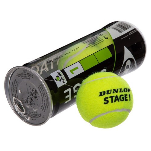 М'яч для великого тенісу FDSO Dunlop Stage 1 Green DL601338 Салатовий 3шт (60508383) фото №2