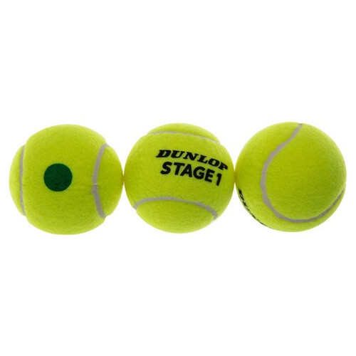 М'яч для великого тенісу FDSO Dunlop Stage 1 Green DL601338 Салатовий 3шт (60508383) фото №3