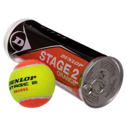 М'яч для великого тенісу FDSO Dunlop Stage 2 DL601339 Оранжево-салатовий 3шт (60508384) фото №2