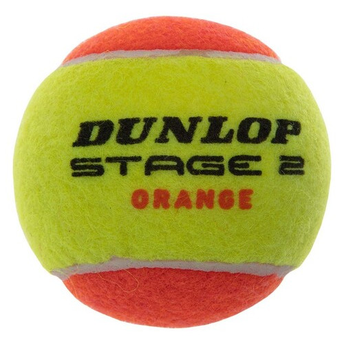 М'яч для великого тенісу FDSO Dunlop Stage 2 DL601339 Оранжево-салатовий 3шт (60508384) фото №4