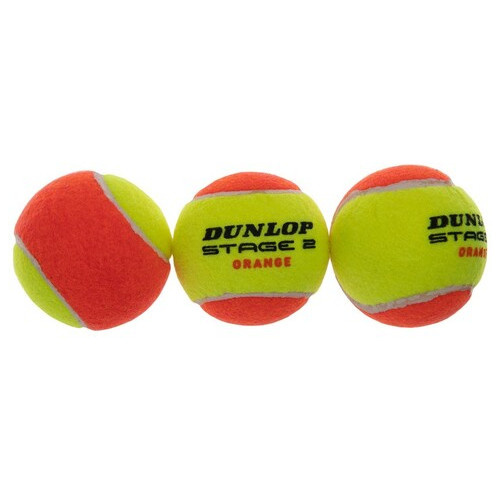 М'яч для великого тенісу FDSO Dunlop Stage 2 DL601339 Оранжево-салатовий 3шт (60508384) фото №3
