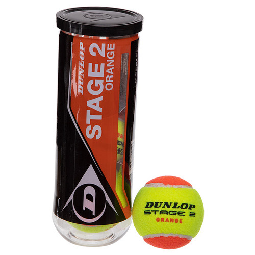 М'яч для великого тенісу FDSO Dunlop Stage 2 DL601339 Оранжево-салатовий 3шт (60508384) фото №1