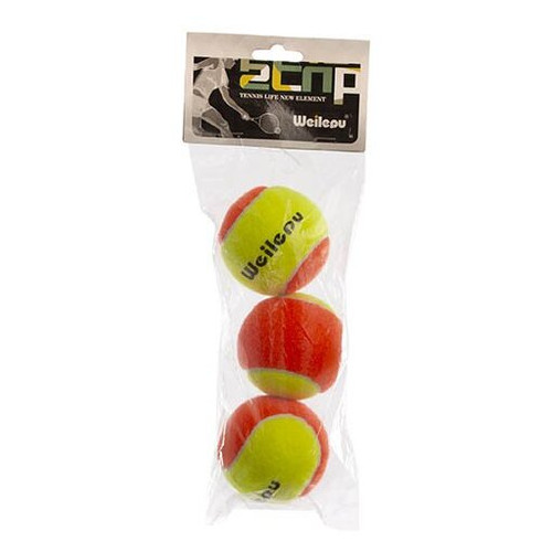 Мяч для большого тенниса Weilepu 662 Салатово-оранжевый 3шт (60498001) фото №1
