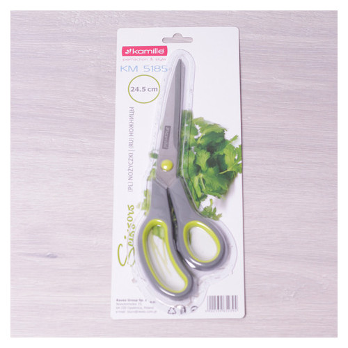 Ножиці Kamille 5185 універсальні 24.5 см із нержавіючої сталі з пластиковими ручками фото №4