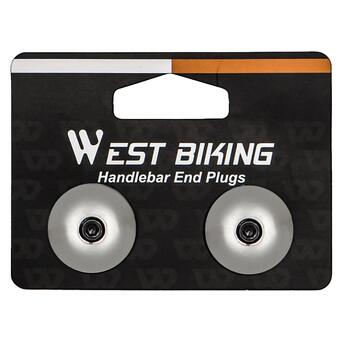 Заглушки West Biking YP0804058 Black у кермо велосипеда метал фото №1
