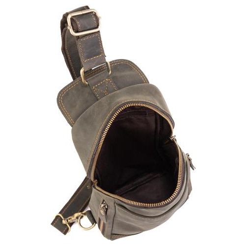 Сумка-слинг в винтажном стиле коричневая Tiding Bag t2104 фото №5
