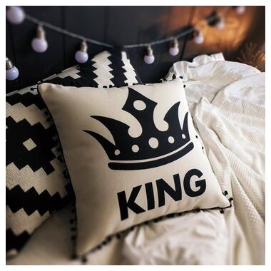 Подушка декоративна (мішковина) з помпонами King 45PHBP_URB001 фото №3