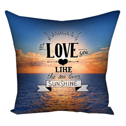 Подушка з принтом 30х30 см Я люблю тебе, як море любить сонце 3P_WOL010 фото №1