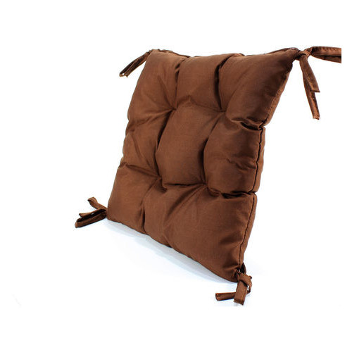 Подушка на стілець Еней плюс 0077 40х40см борт 7см коричневий фото №1