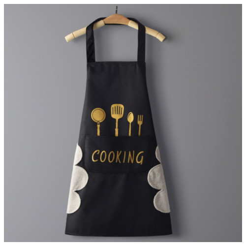 Кухонний фартух з рушниками та кишенею Cooking Szkoy чорний фото №10
